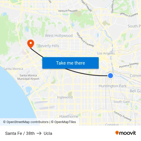Santa Fe / 38th to Ucla map