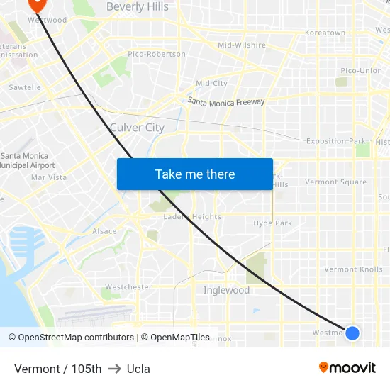 Vermont / 105th to Ucla map