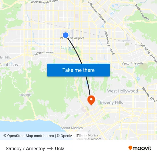 Saticoy / Amestoy to Ucla map