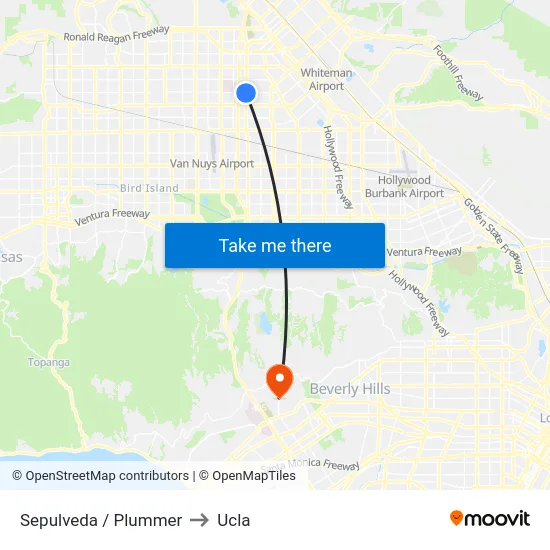 Sepulveda / Plummer to Ucla map