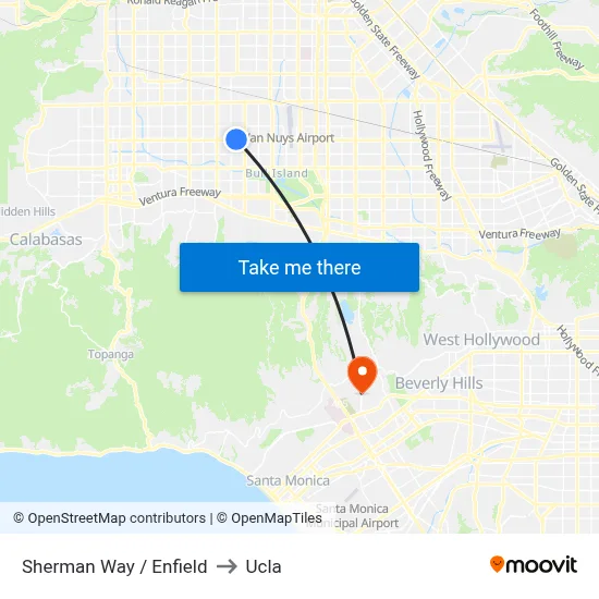 Sherman Way / Enfield to Ucla map