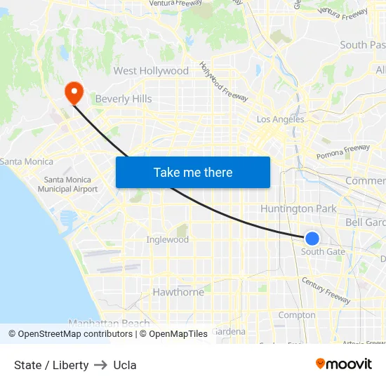 State / Liberty to Ucla map
