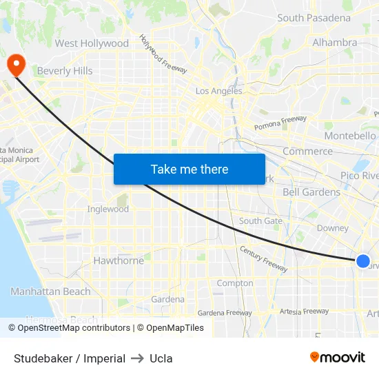 Studebaker / Imperial to Ucla map