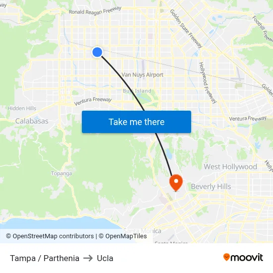 Tampa / Parthenia to Ucla map