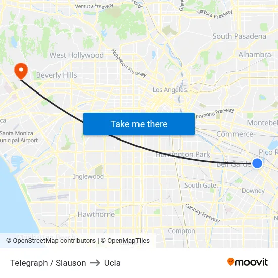 Telegraph / Slauson to Ucla map