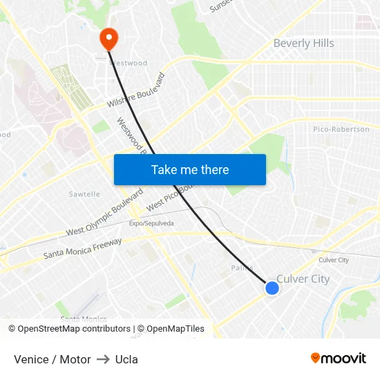 Venice / Motor to Ucla map