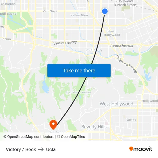Victory / Beck to Ucla map