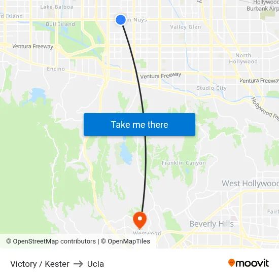Victory / Kester to Ucla map
