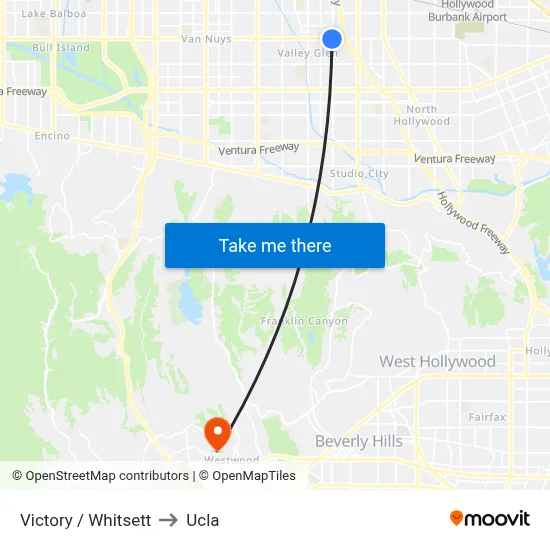 Victory / Whitsett to Ucla map