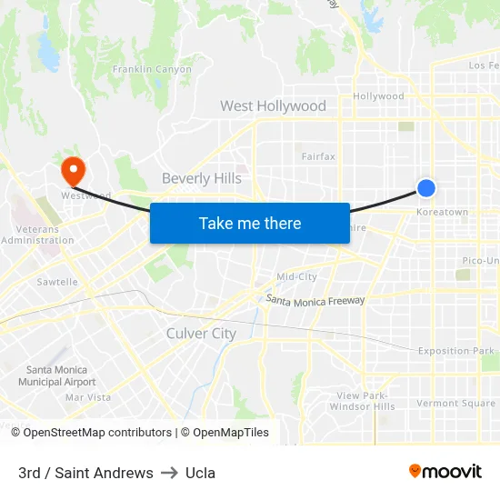 3rd / Saint Andrews to Ucla map