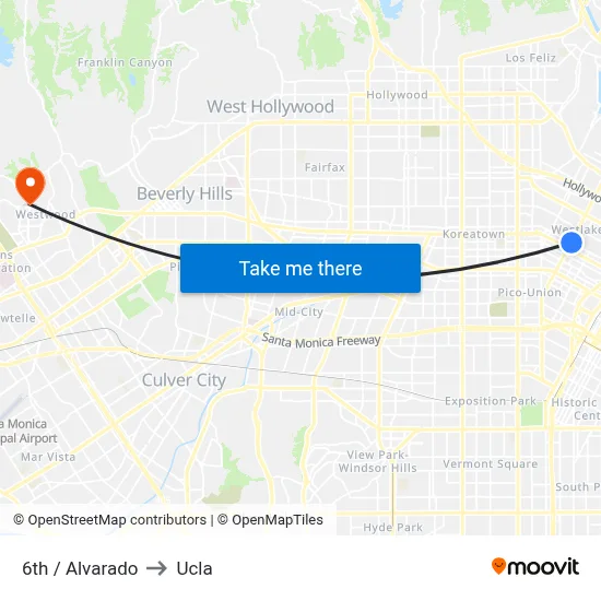 6th / Alvarado to Ucla map
