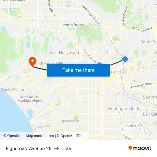 Figueroa / Avenue 26 to Ucla map