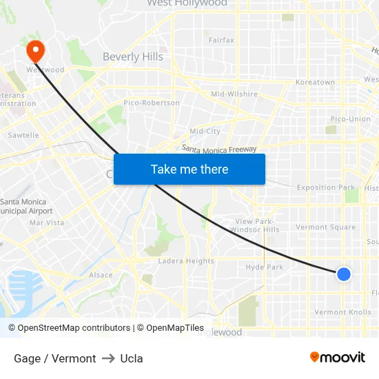 Gage / Vermont to Ucla map