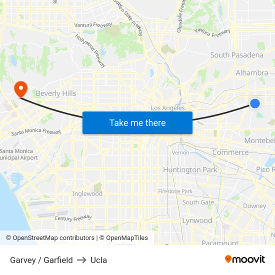 Garvey / Garfield to Ucla map