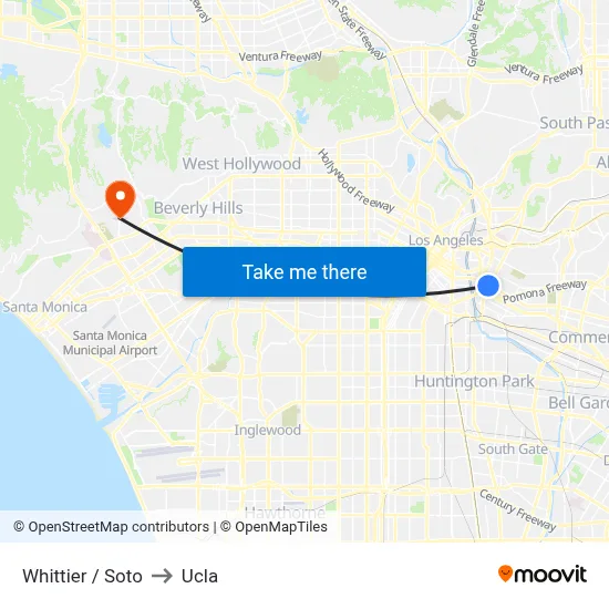 Whittier / Soto to Ucla map
