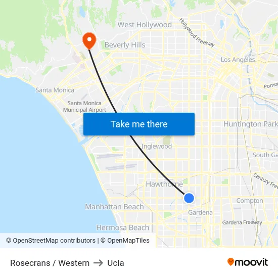 Rosecrans / Western to Ucla map