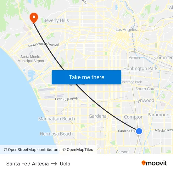 Santa Fe / Artesia to Ucla map