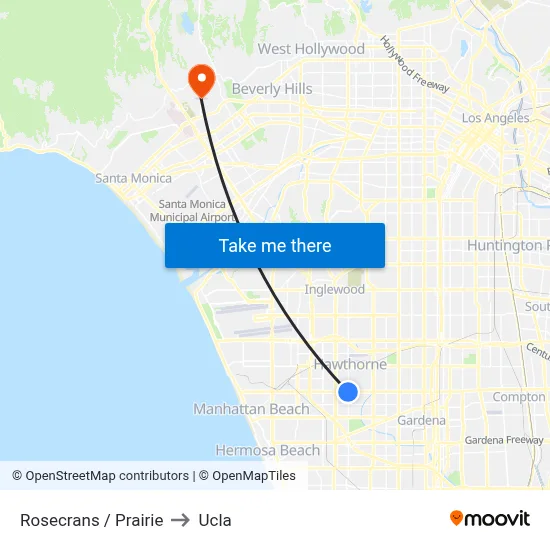 Rosecrans / Prairie to Ucla map