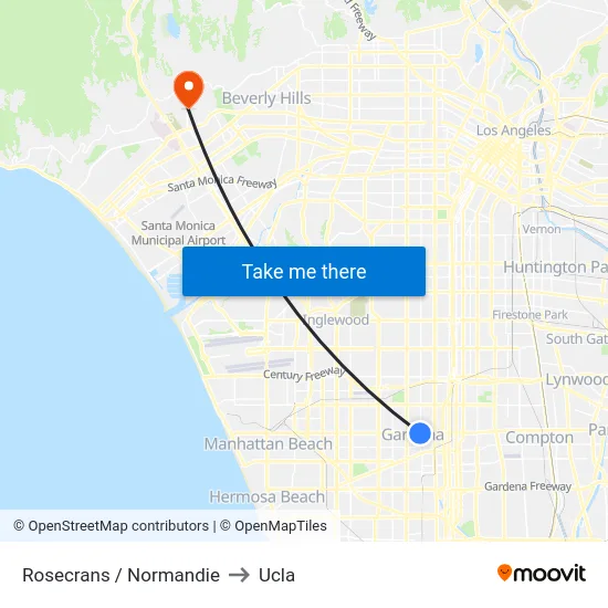 Rosecrans / Normandie to Ucla map