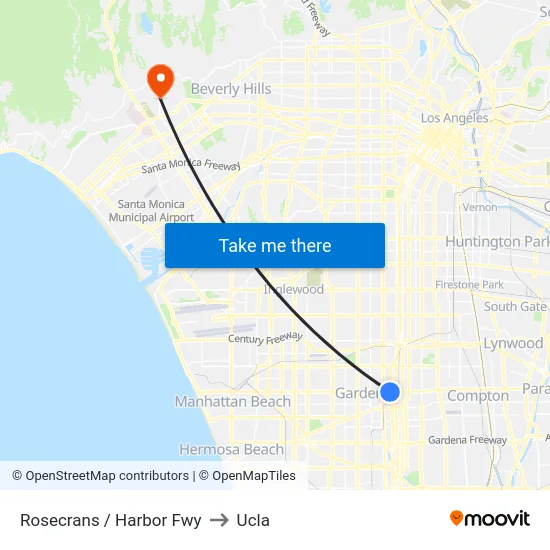 Rosecrans / Harbor Fwy to Ucla map