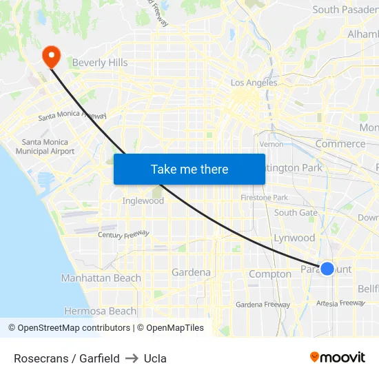 Rosecrans / Garfield to Ucla map