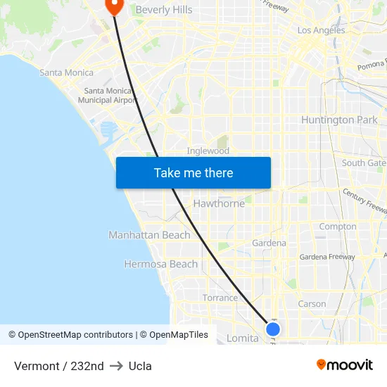 Vermont / 232nd to Ucla map
