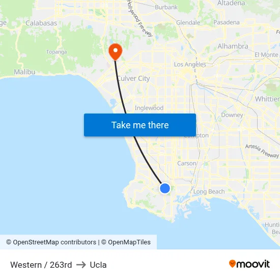 Western / 263rd to Ucla map