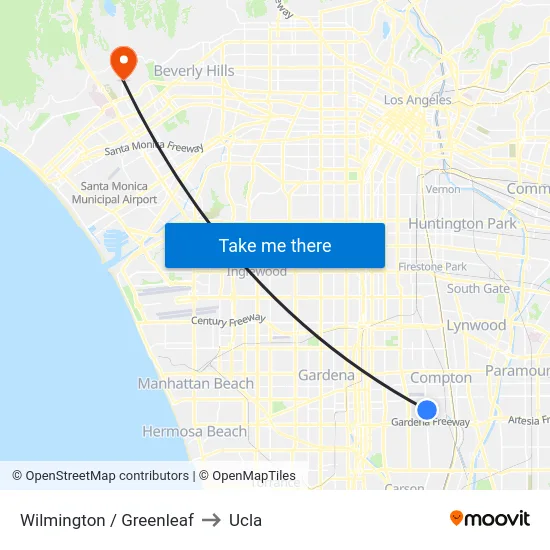 Wilmington / Greenleaf to Ucla map