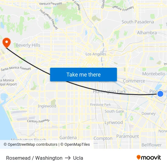 Rosemead / Washington to Ucla map
