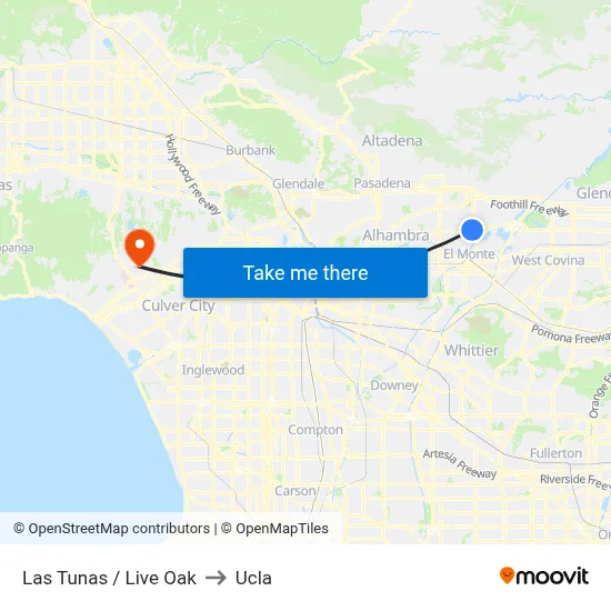 Las Tunas / Live Oak to Ucla map