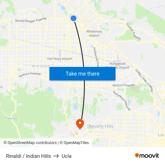 Rinaldi / Indian Hills to Ucla map