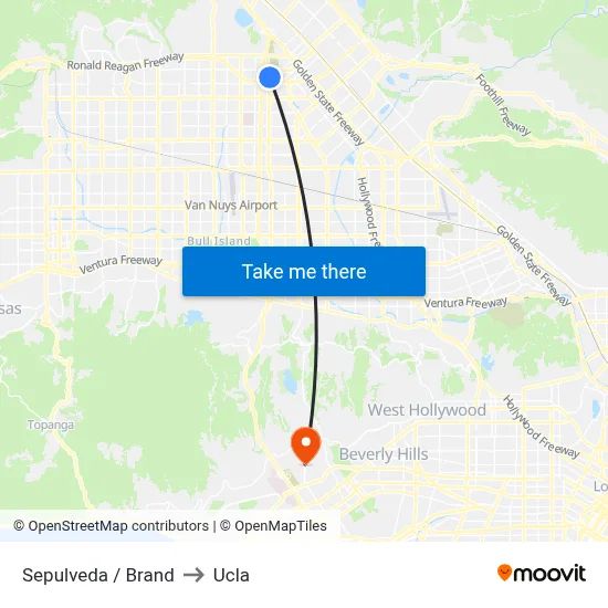 Sepulveda / Brand to Ucla map
