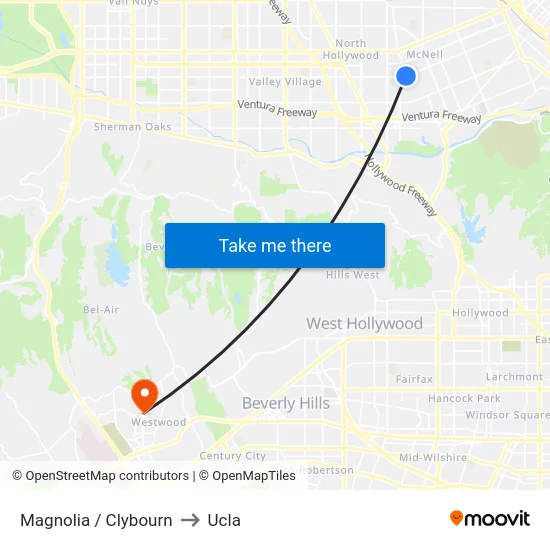 Magnolia / Clybourn to Ucla map