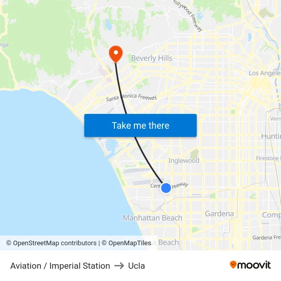 Aviation / Imperial Station to Ucla map