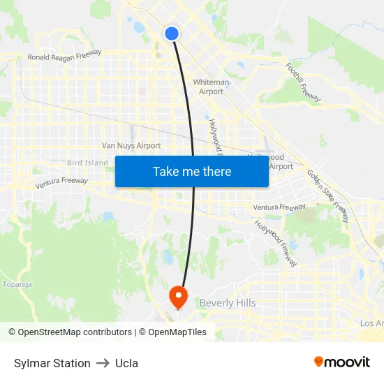 Sylmar Station to Ucla map