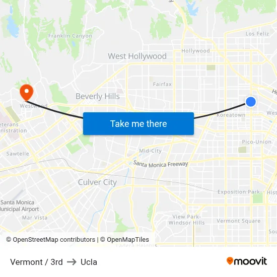 Vermont / 3rd to Ucla map