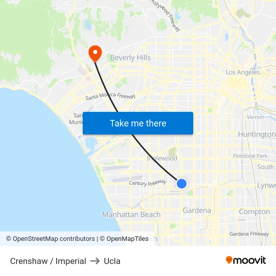 Crenshaw / Imperial to Ucla map
