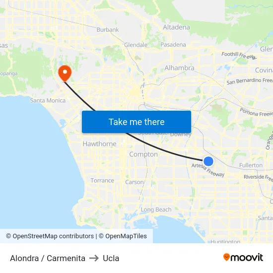Alondra / Carmenita to Ucla map