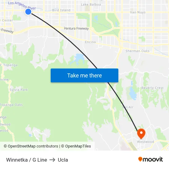 Winnetka / G Line to Ucla map