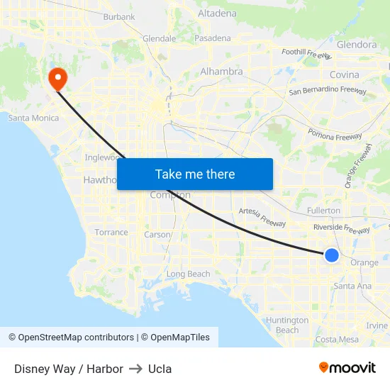 Disney Way / Harbor to Ucla map