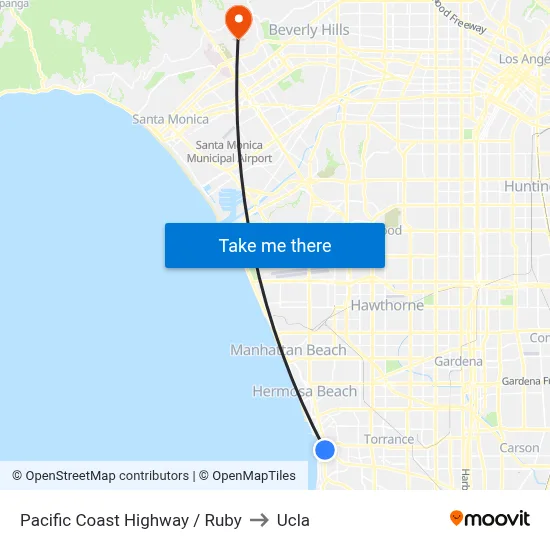 Pacific Coast Highway / Ruby to Ucla map
