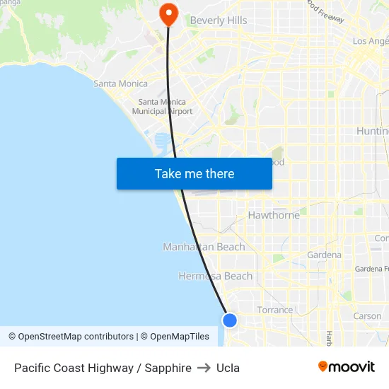 Pacific Coast Highway / Sapphire to Ucla map