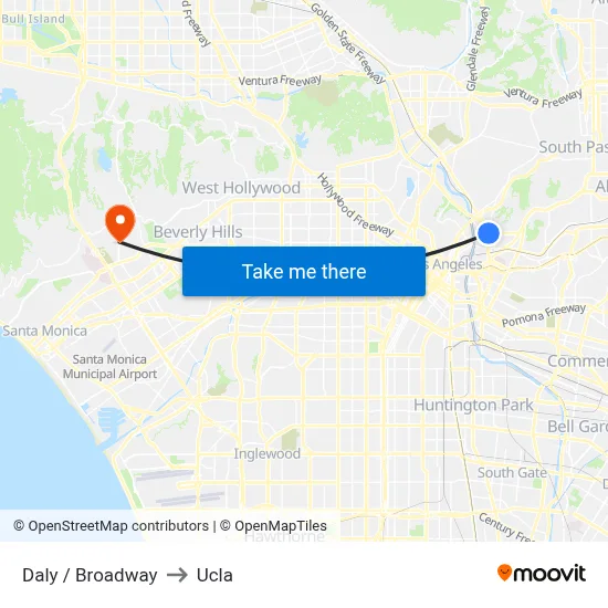 Daly / Broadway to Ucla map