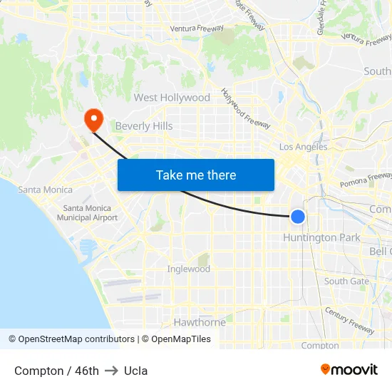 Compton / 46th to Ucla map