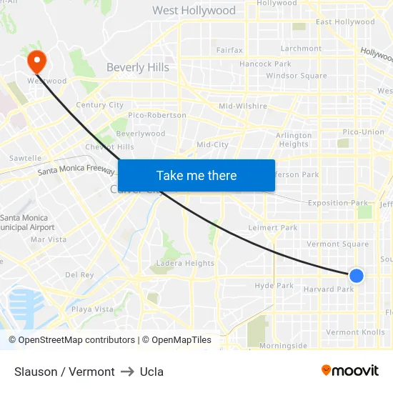 Slauson / Vermont to Ucla map