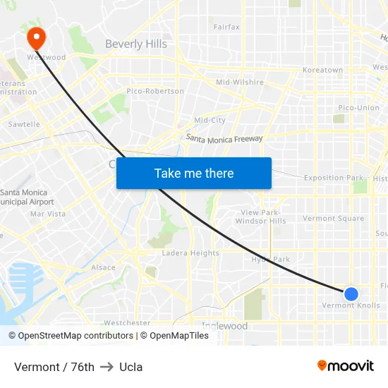 Vermont / 76th to Ucla map