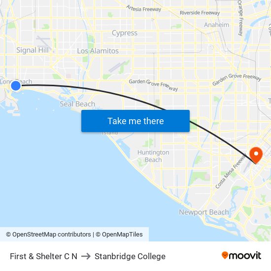 First & Shelter C N to Stanbridge College map