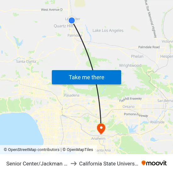 Senior Center/Jackman St. (771438) to California State University, Fullerton map