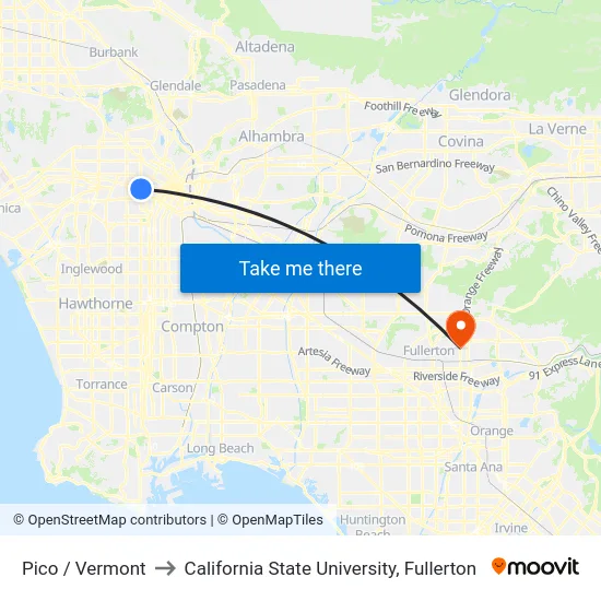 Pico / Vermont to California State University, Fullerton map