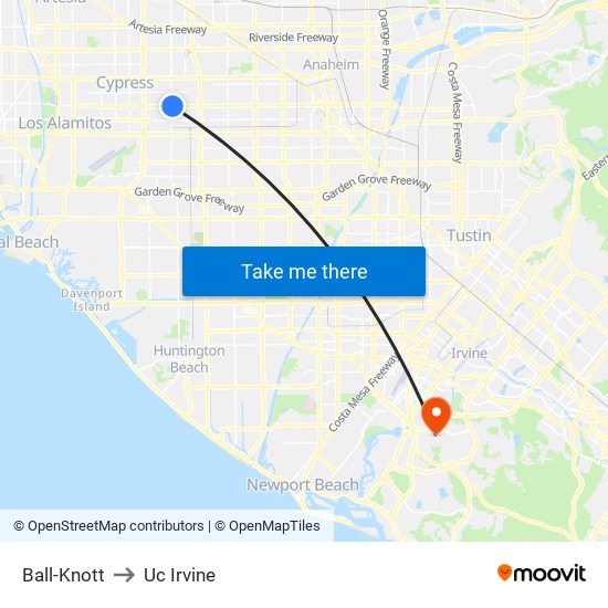 Ball-Knott to Uc Irvine map